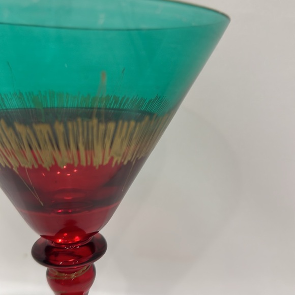 Vintage Pier 1 One Cofetti Hand Blown withh Gold Hand Painted. 8” tall x 5” Rim - Picture 5 of 7